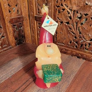 NWT Vintage Santa Gnome Northern Lights Candle